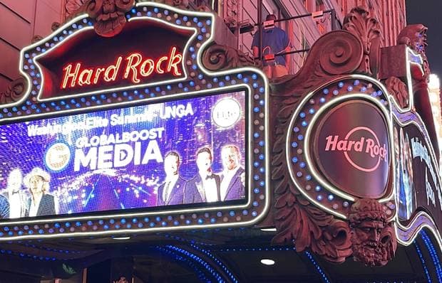GlobalBoost Media creative on the marquee