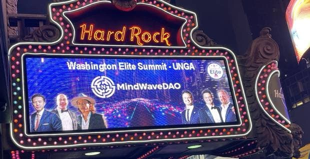 MindWaveDAO creative on the marquee
