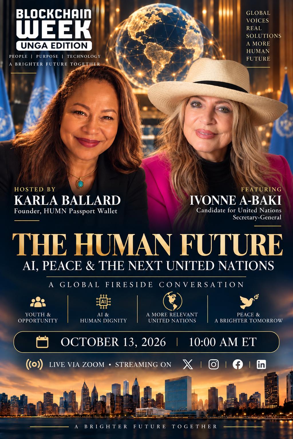 The Human Future fireside conversation poster